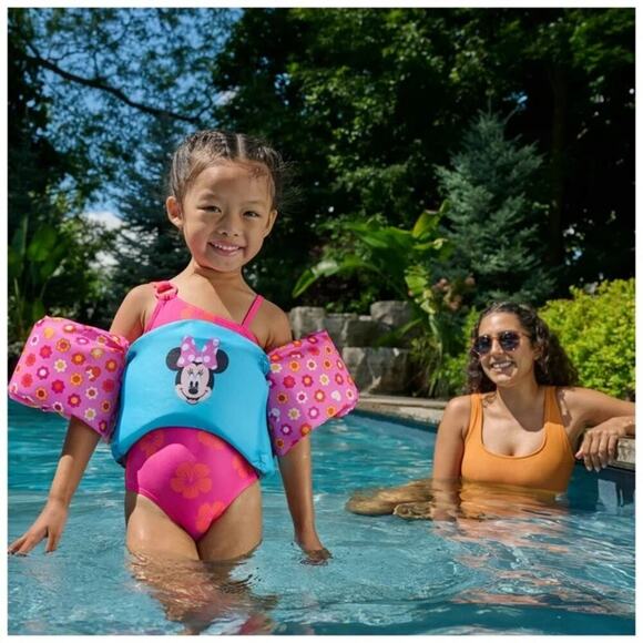 SwimWays Disney Minnie Mouse Swim Trainer Life Jacket Kids 33-55 lbs NEW - Picture 4 of 16